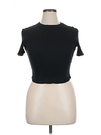 Pre-owned Fabletics Short Sleeve Turtleneck In Black