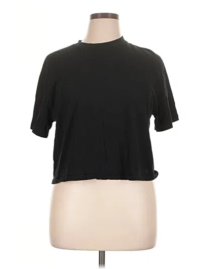 Pre-owned Fabletics Short Sleeve Turtleneck In Black