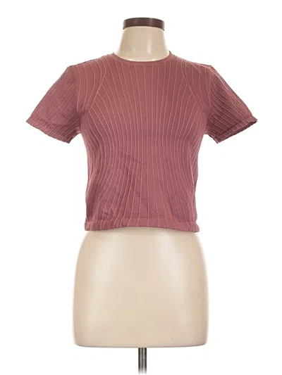 Pre-owned Fabletics Short Sleeve Turtleneck In Burgundy