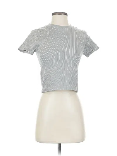 Pre-owned Fabletics Short Sleeve Turtleneck In Gray