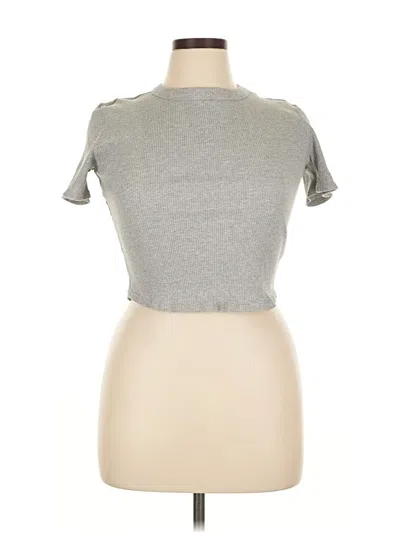 Pre-owned Fabletics Short Sleeve Turtleneck In Gray