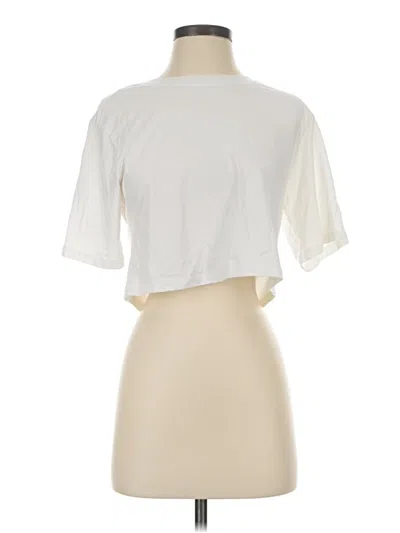 Pre-owned Fabletics Short Sleeve Turtleneck In Ivory