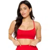 Fabletics Sleek Seamless Strappy Low Impact Bra In Red