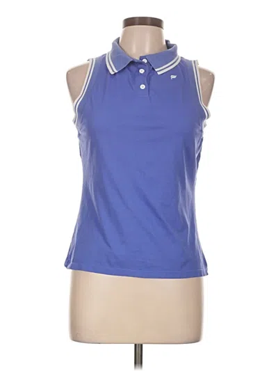 Pre-owned Fabletics Sleeveless Polo Shirt In Blue