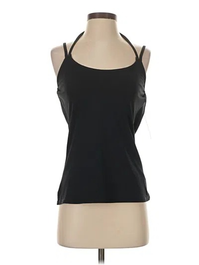 Fabletics Sleeveless Top Black Halter Neckline Tops In Multi