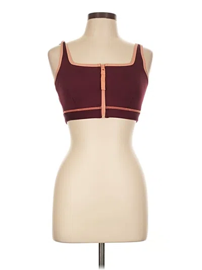 Pre-owned Fabletics Sleeveless Top Burgundy Strapless Neckline Tops
