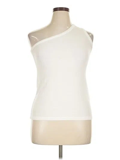 Pre-owned Fabletics Sleeveless Top Ivory One Shoulder Neckline Tops In White