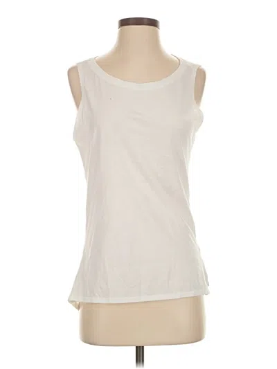 Pre-owned Fabletics Sleeveless Top Ivory Scoop Neck Tops In White