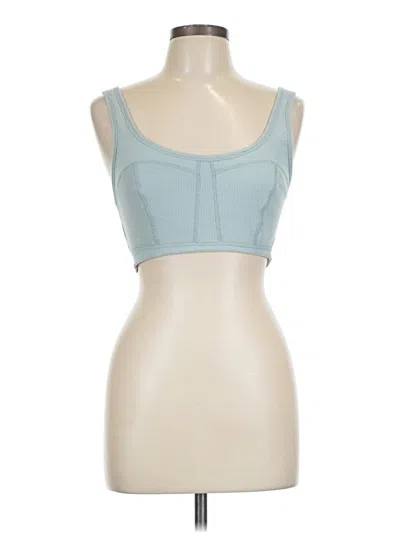 Pre-owned Fabletics Sleeveless Top Teal Sweetheart Neckline Tops In Blue