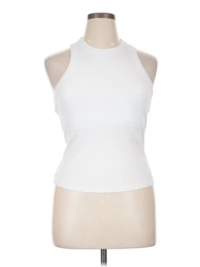 Pre-owned Fabletics Sleeveless Top White Halter Neckline Tops