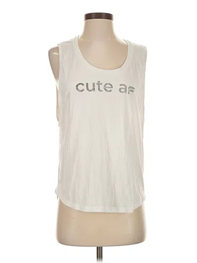 Pre-owned Fabletics Sleeveless T-shirt In White
