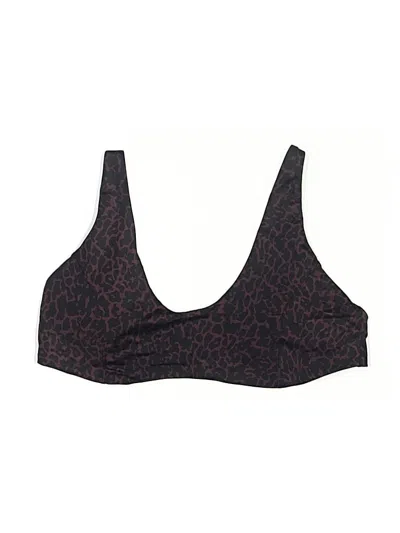Pre-owned Fabletics Swimsuit Top Brown Animal Print Pattern Swimwear