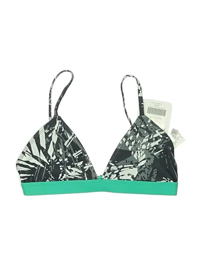 Pre-owned Fabletics Swimsuit Top Green Graphic Pattern Swimwear