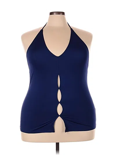 Pre-owned Fabletics Tank Top Blue Halter Neckline Tops