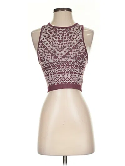 Pre-owned Fabletics Tank Top Burgundy Halter Neckline Tops