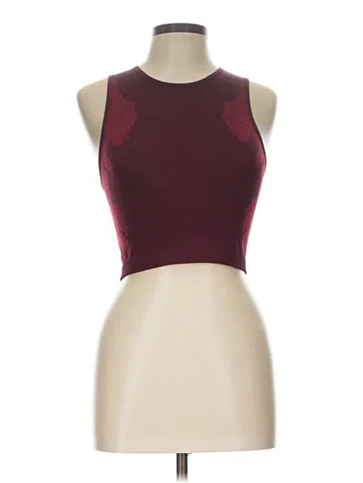 Pre-owned Fabletics Tank Top Burgundy Halter Neckline Tops