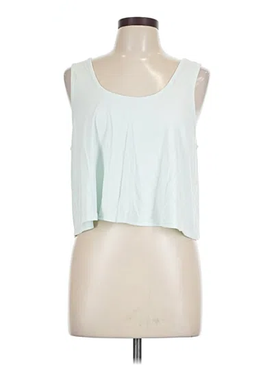 Pre-owned Fabletics Tank Top Green Solid Pattern Scoop Neck Tops