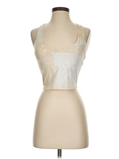 Pre-owned Fabletics Tank Top Ivory Halter Neckline Tops In White