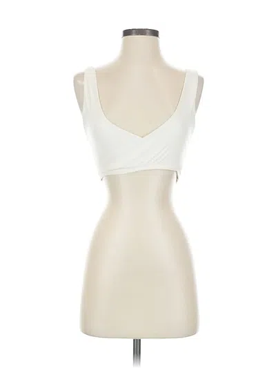 Pre-owned Fabletics Tank Top Ivory Strapless Neckline Tops In White