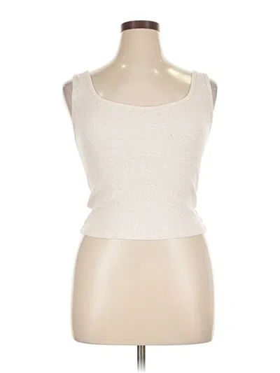 Pre-owned Fabletics Tank Top Ivory Strapless Neckline Tops In White