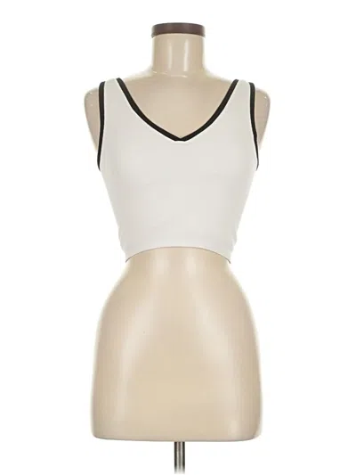 Pre-owned Fabletics Tank Top Ivory Strapless Neckline Tops In White