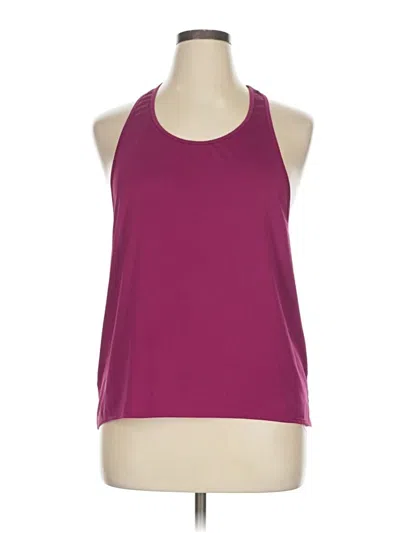 Pre-owned Fabletics Tank Top Purple Solid Pattern Halter Neckline Tops