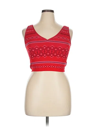 Pre-owned Fabletics Tank Top Red Sweetheart Neckline Tops