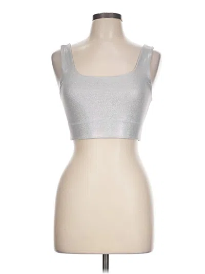 Pre-owned Fabletics Tank Top Silver Tie-dye Pattern Square Neckline Tops