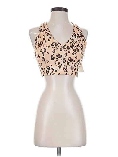 Fabletics Tank Top Tan Halter Neckline Tops