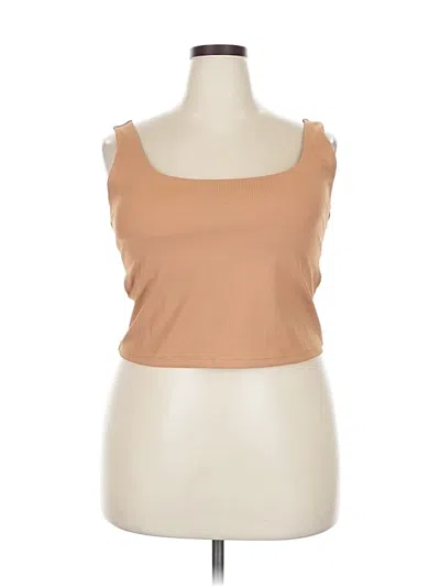 Pre-owned Fabletics Tank Top Tan Sweetheart Neckline Tops In Brown