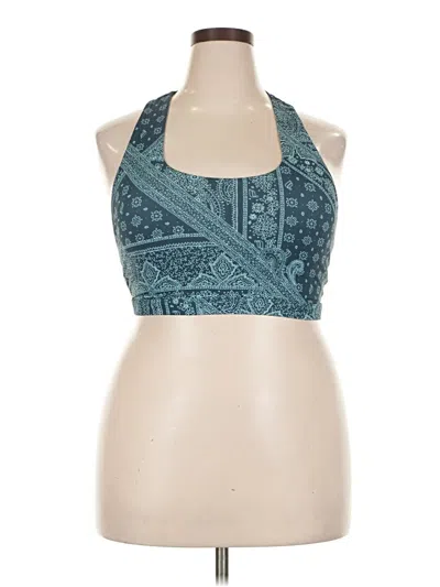 Pre-owned Fabletics Tank Top Teal Halter Neckline Tops In Blue