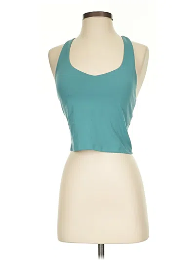 Pre-owned Fabletics Tank Top Teal Halter Neckline Tops In Blue