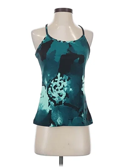 Pre-owned Fabletics Tank Top Teal Halter Neckline Tops In Blue