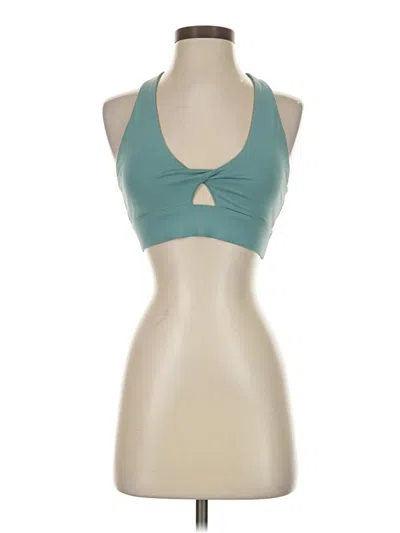 Pre-owned Fabletics Tank Top Teal Halter Neckline Tops In Blue