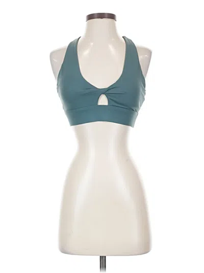 Pre-owned Fabletics Tank Top Teal Halter Neckline Tops In Blue