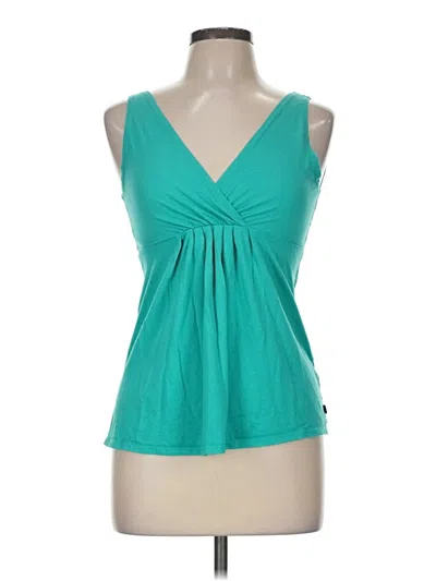 Pre-owned Fabletics Tank Top Teal Plunge Neckline Tops