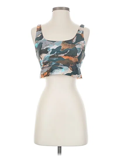 Pre-owned Fabletics Tank Top Teal Strapless Neckline Tops In Blue