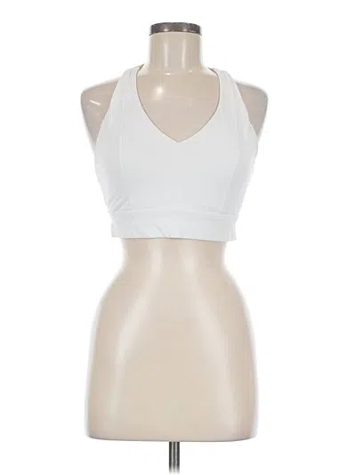 Pre-owned Fabletics Tank Top White Solid Pattern Halter Neckline Tops