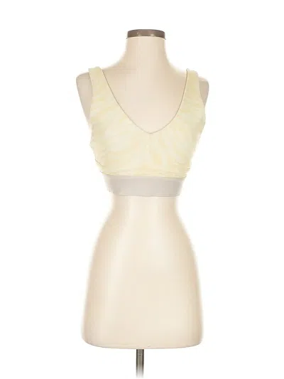 Pre-owned Fabletics Tank Top Yellow Strapless Neckline Tops