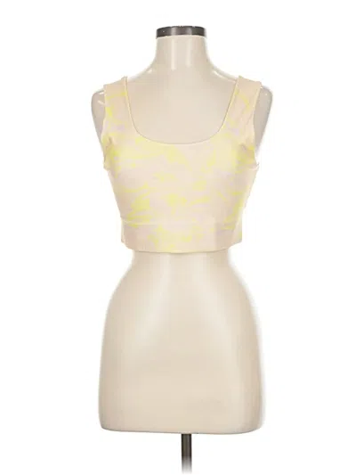Pre-owned Fabletics Tank Top Yellow Strapless Neckline Tops