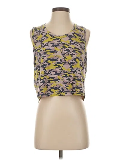 Pre-owned Fabletics Tank Top Yellow Strapless Neckline Tops