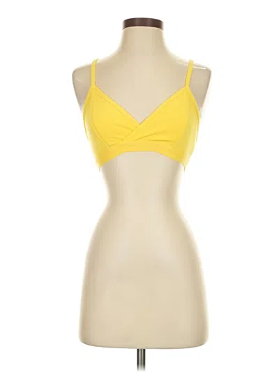 Pre-owned Fabletics Tank Top Yellow Strapless Neckline Tops
