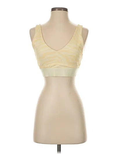 Pre-owned Fabletics Tank Top Yellow Strapless Neckline Tops