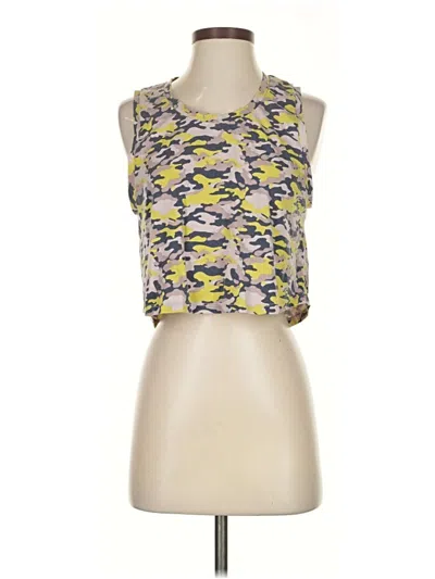 Pre-owned Fabletics Tank Top Yellow Strapless Neckline Tops