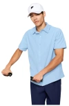 Fabletics The Don Short Sleeve Button Up In Blue