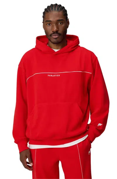 Fabletics The Go-to Oversized Hoodie Dna Striped In Red