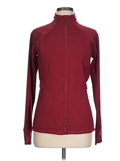 Pre-owned Fabletics Track Jacket In Burgundy
