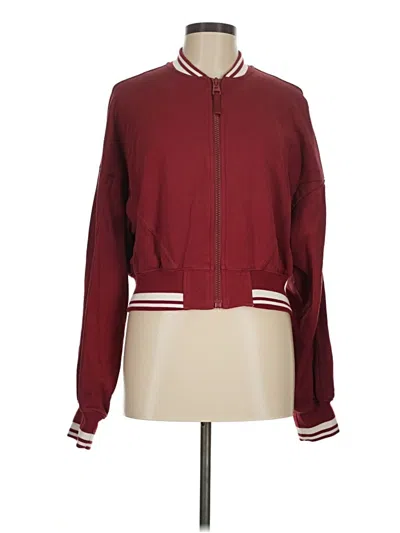 Pre-owned Fabletics Track Jacket In Burgundy