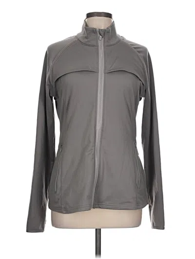 Pre-owned Fabletics Track Jacket In Gray