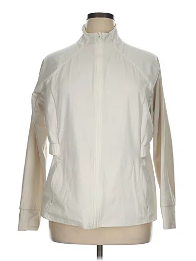 Pre-owned Fabletics Track Jacket In Ivory
